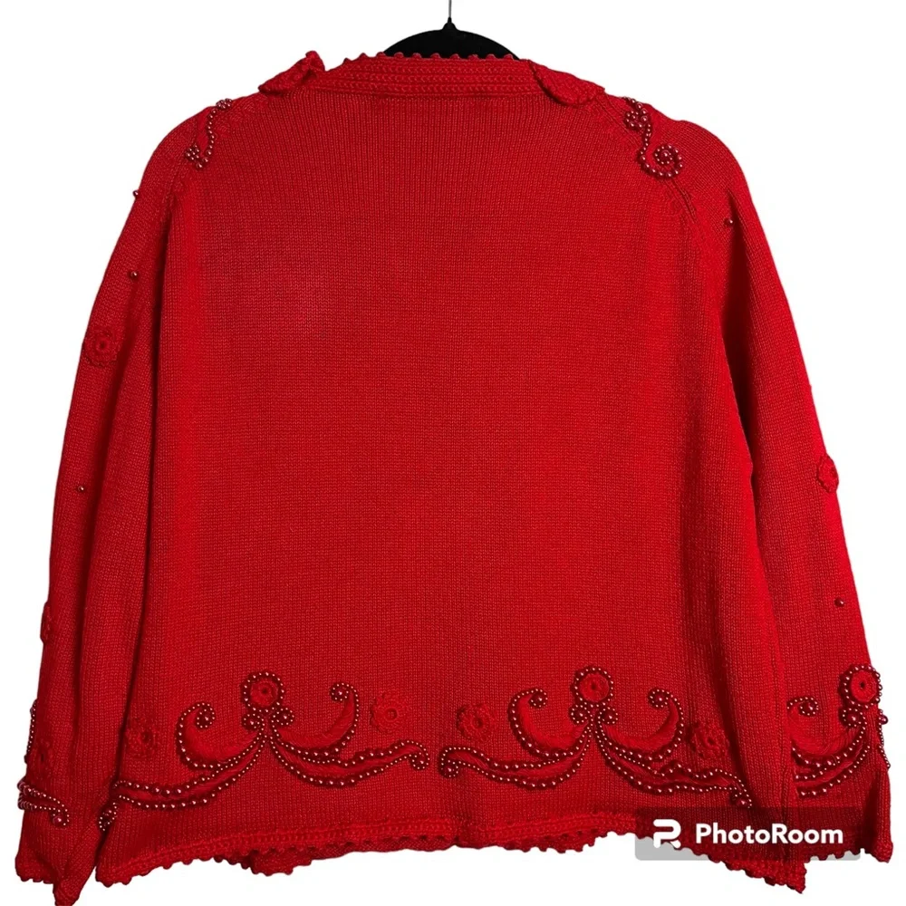 Vintage Michael Simon Red Cardigan - Picture 4 of 4